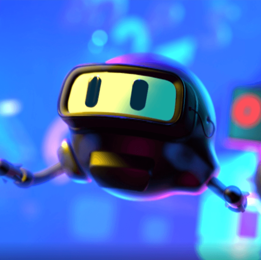 A colourful 3D robot