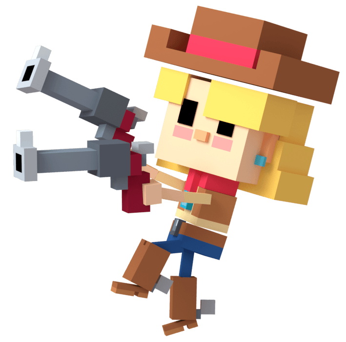 Beatrice, a voxel game character