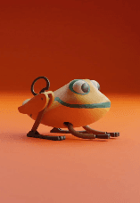 A stylised 3D frog