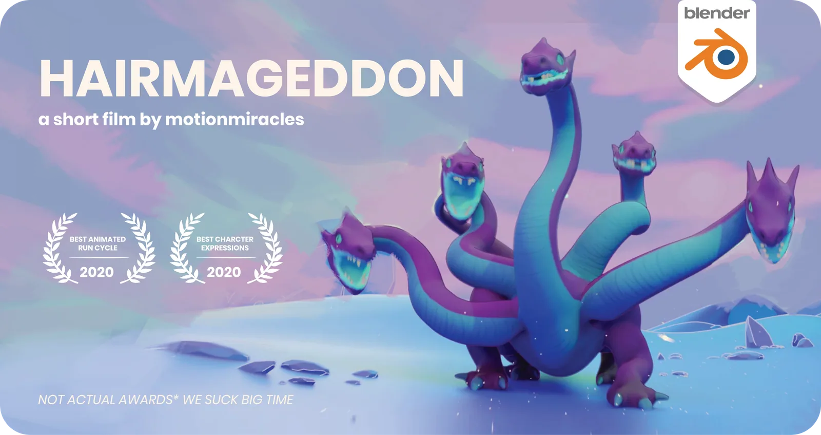 Hairmageddon short film production files, made with Blender