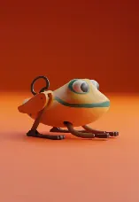 A stylised 3D frog
